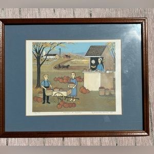 CONSTANTINE KERMES SIGNED FOLK ART HARVEST OF PLENTY #158/500 COA